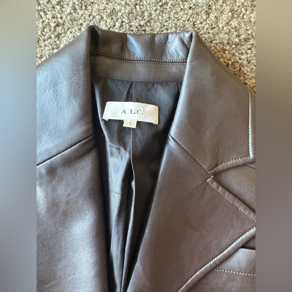 A.L.C. Dark brown faux leather blazer - Picture 6 of 10